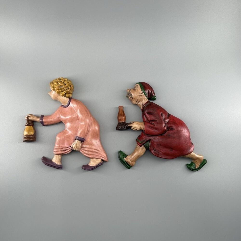 Vintage ARNELS Ceramic Wall Hanging Set Rush To The Outhouse Bathroom Decor